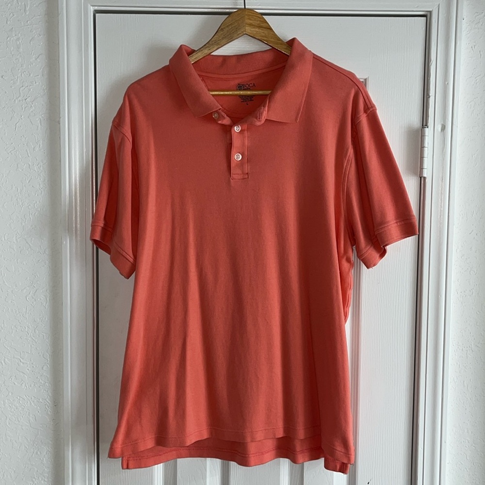 ❤️‍🔥 Bundle of 2 Boca Classics Light turquoise and Salmon Cotton Polos